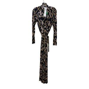 Joseph Ribkoff Black & Gold Chain Print Jumpsuit